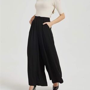 Elegant Black Wide-Leg Women's Pants